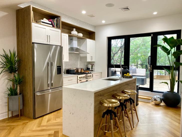kitchen design with space above cabimets